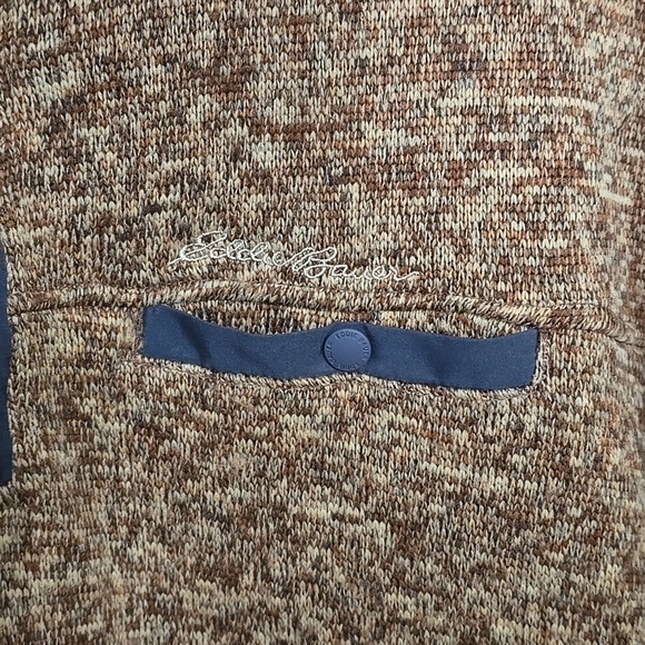 Men's Eddie Bauer Sz 2x Heathered Brown Fleece 1/4 Zip Pullover Sweater - Picture 4 of 5